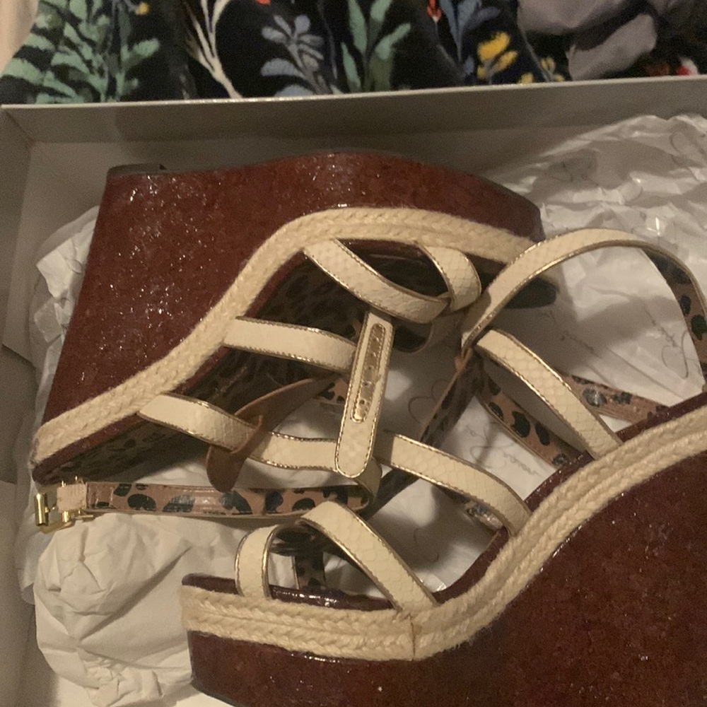 Worn once. Jessica Simpson wedges